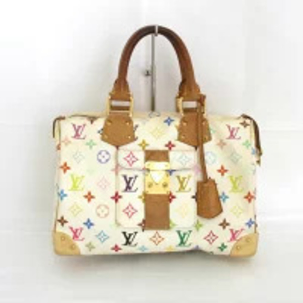 Louis Vuitton Speedy Handbag Monogram Multicolor White